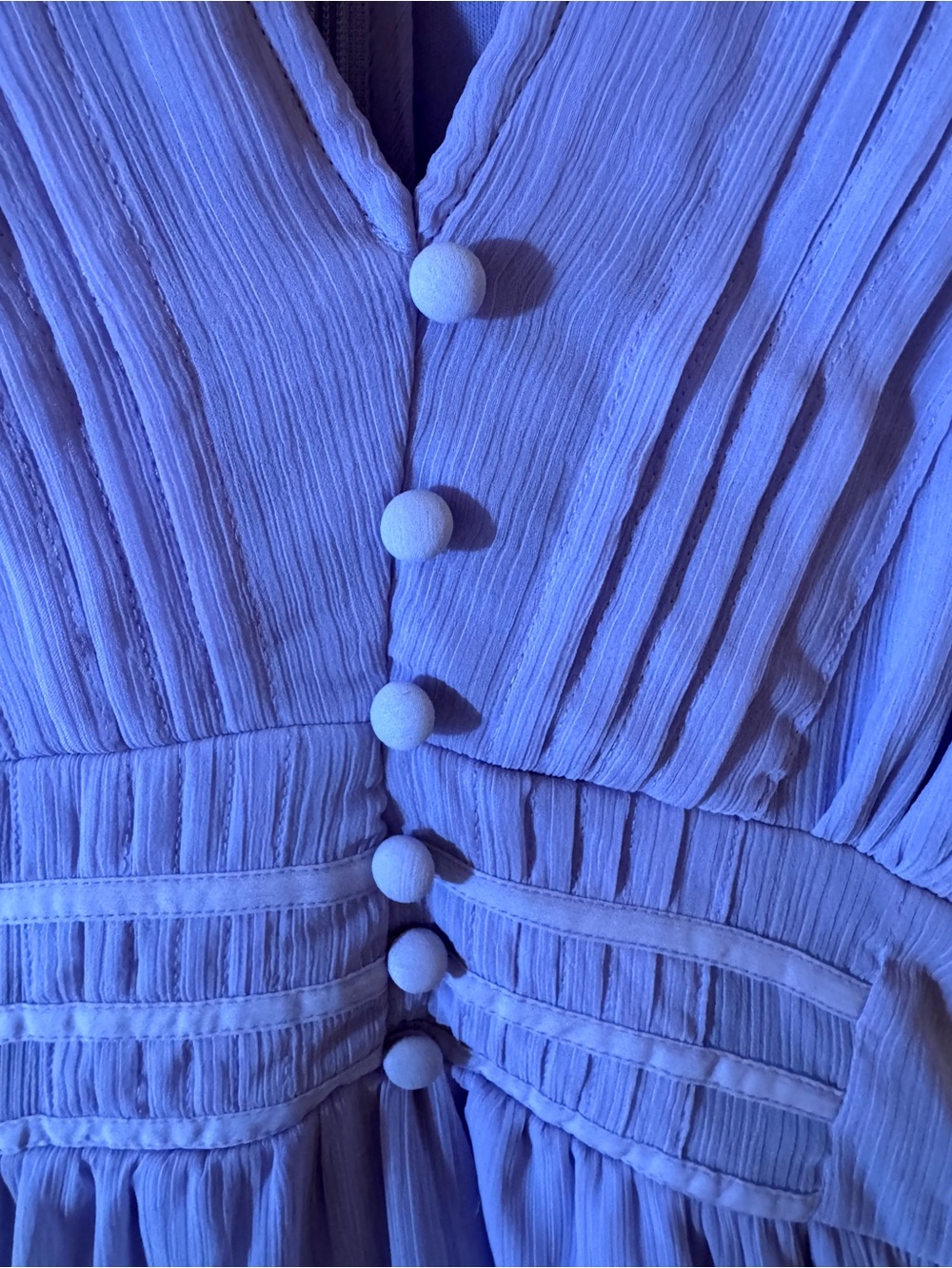 Guess Lilac V-Neck Ruffled Dress - Picture 4 of 9
